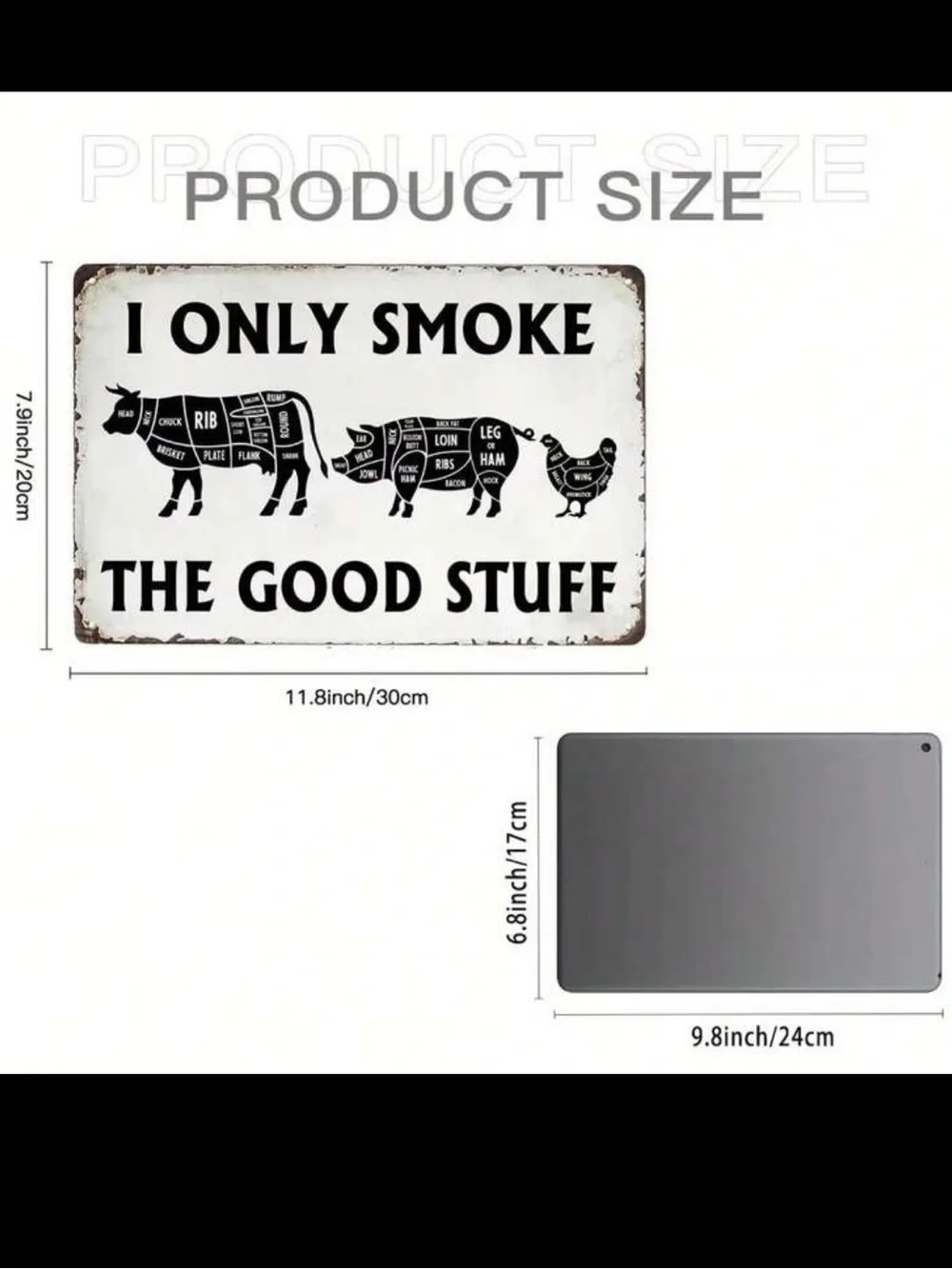 I Only Smoke The Good Stuff BBQ Metal Wall Sign NEW 🏷️